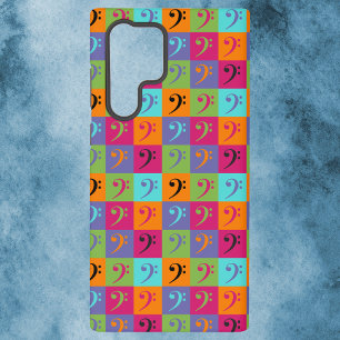 Muzikaal patroon met bassleutel samsung galaxy hoesje