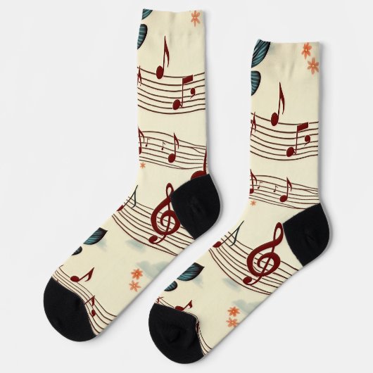 Muzikaal patroon sokken (Links)