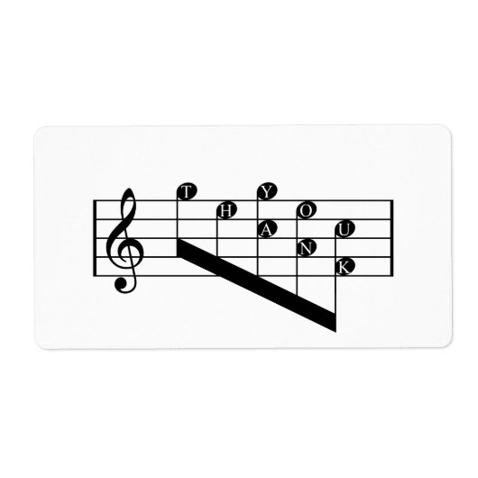 Muzikaal personeel Treble Clef Dank u Opmerkingen  Etiket (Voorkant)