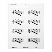 Muzikaal personeel Treble Clef Dank u Opmerkingen  Etiket (Full Sheet)