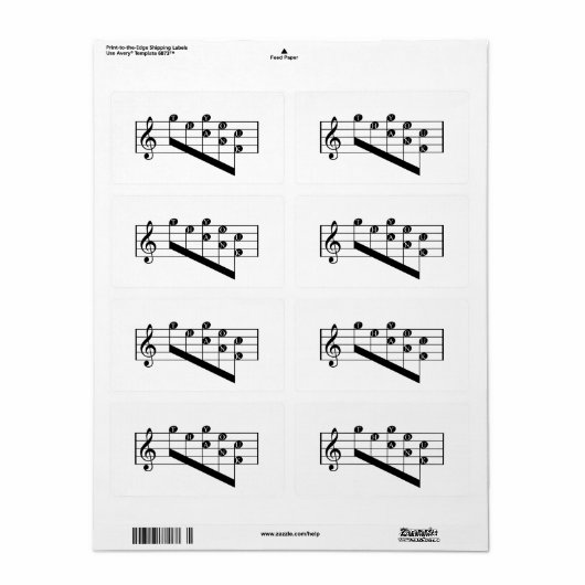 Muzikaal personeel Treble Clef Dank u Opmerkingen  Etiket (Full Sheet)