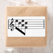 Muzikaal personeel Treble Clef naar notities van c Etiket (Insitu)