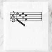 Muzikaal personeel Treble Clef naar notities van c Rechthoekige Sticker (Tas)
