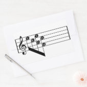 Muzikaal personeel Treble Clef naar notities van c Rechthoekige Sticker (Envelop)