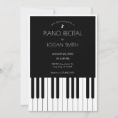 Muzikaal piano zwart en wit muziek pianorecital  kaart (Voorkant)