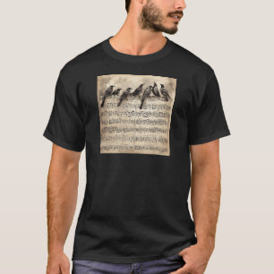 Muzikaal Score van Vintage Zangvogels T-shirt