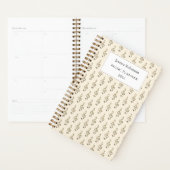 Muzikaal Sleutel Symbool Patroon Stijlvolle Crème Planner (Display)