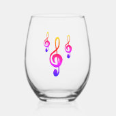 Muzikaal symbool Kleurrijke Treble Clef Simple Wijnglas Zonder Voet (Voorkant)