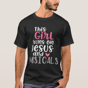 Muzikaal Theater Geschenken Meisje loopt op Jesus  T-shirt