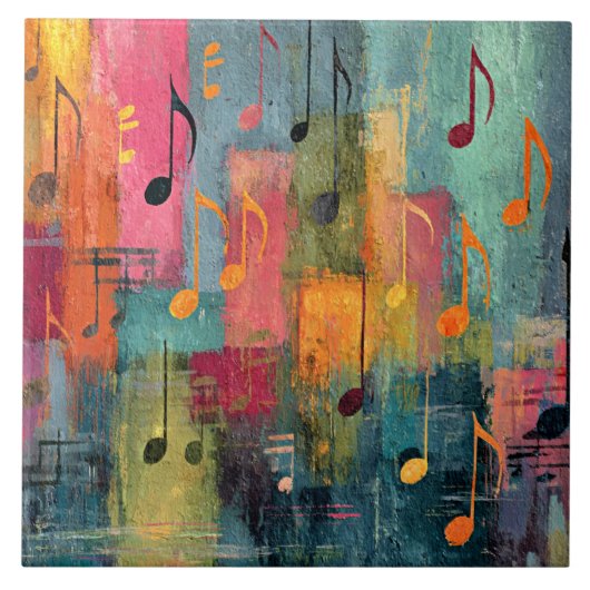 Muzikaal thema Abstracte kunst Tegeltje (Voorkant)