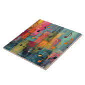 Muzikaal thema Abstracte kunst Tegeltje (Zijkant)