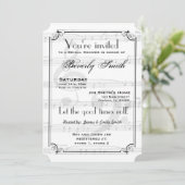 Muzikaal thema vrijgezellenfeest kaart (Staand voorkant)