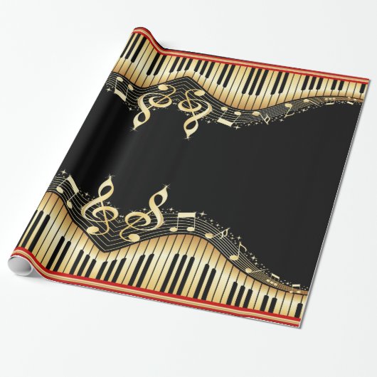 Muzikaal toetsenbord cadeaupapier (Uitgerold)