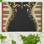 Muzikaal toetsenbord theedoek (Gevouwen)