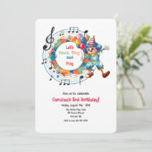 Muzikaal verjaardagsfeest van kind kaart (Staand voorkant)