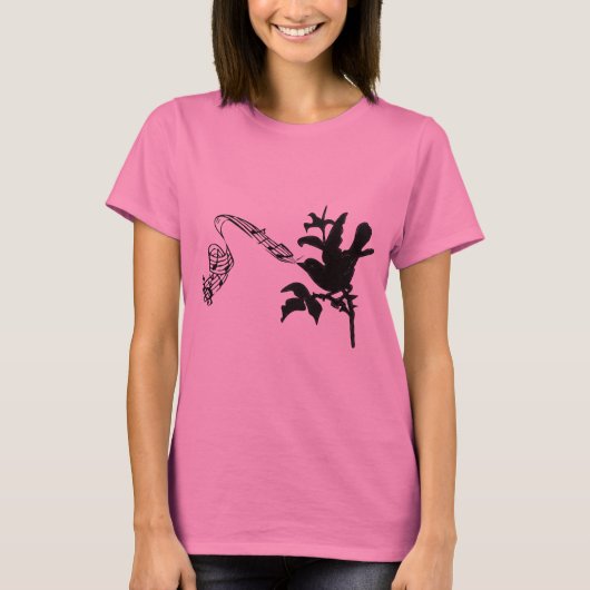 Muzikaal  zingen Black Bird T-shirt (Voorkant)