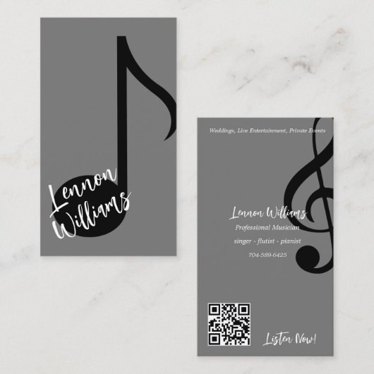 Muzikaans Visitekaartje (Voorkant / Achterkant)