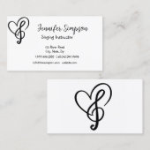 Muzikaanse Musical Muzieknoten Singtor Instructor  Visitekaartje (Voorkant / Achterkant)