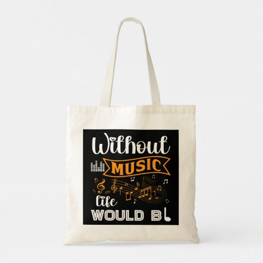 Muzikaanse Muzieknoten zonder muziek zouden leven Tote Bag (Achterkant)