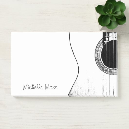 Muzikale Abstracte gitaar Modern Black White Post-it® Notes (Kantoor)