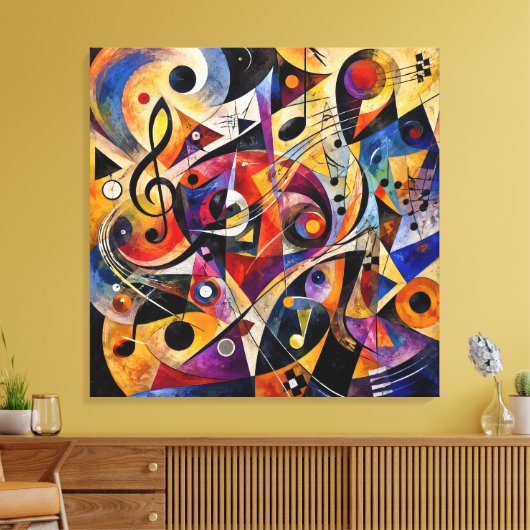 Muzikale Abstracte Kunst Kandinsky Stijl Canvas Afdruk (Insitu (Woonkamer))