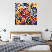 Muzikale Abstracte Kunst Kandinsky Stijl Canvas Afdruk (Insitu (Slaapkamer))