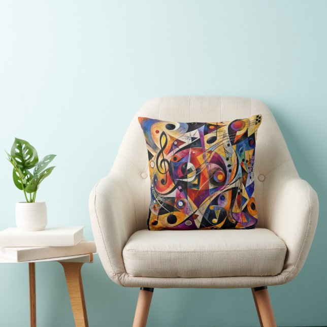Muzikale Abstracte Kunst Kandinsky Stijl  Kussen (Stoel)