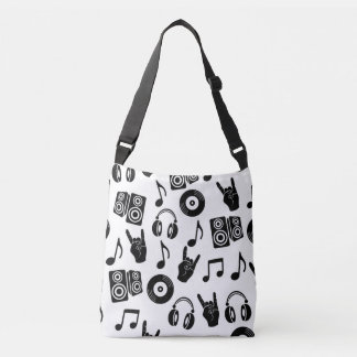 Muzikale Accessoires: Monochroom Patroon. Crossbody Tas