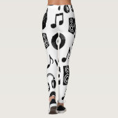 Muzikale Accessoires: Monochroom  Patroon. Leggings (Achterkant)