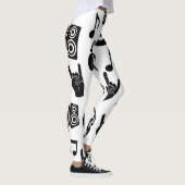 Muzikale Accessoires: Monochroom  Patroon. Leggings (Rechts)