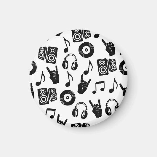 Muzikale Accessoires: Monochroom  Patroon. Magneet (Voorkant)