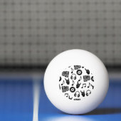 Muzikale Accessoires: Monochroom  Patroon. Pingpongbal (Net)