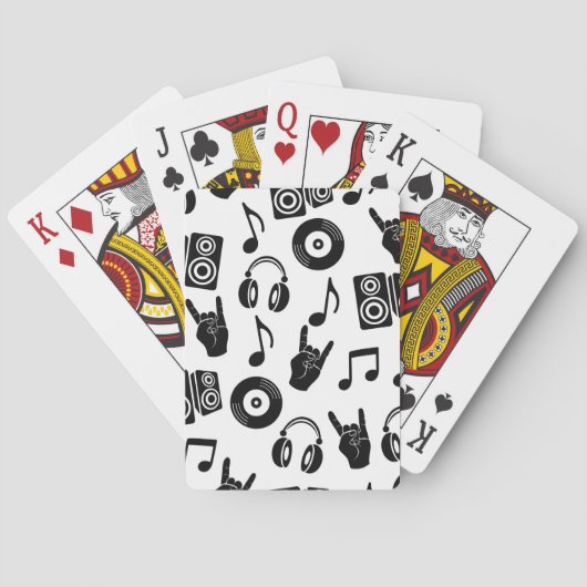 Muzikale Accessoires: Monochroom  Patroon. Pokerkaarten (Achterkant)