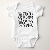 Muzikale Accessoires: Monochroom  Patroon. Romper (Voorkant)