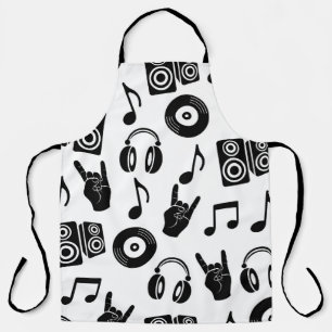 Muzikale Accessoires: Monochroom Patroon. Schort
