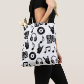 Muzikale Accessoires: Monochroom  Patroon. Tote Bag (Dichtbij)