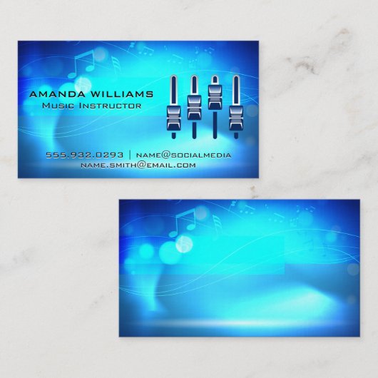 Muzikale achtergrond | geluidstechnicus visitekaartje (Voorkant / Achterkant)