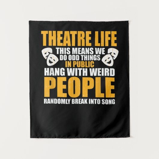 Muzikale Acteur Actrice Nerd Drama Acteren  Mannen Wandkleed (Voorkant)