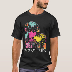 Muzikale akoestische meester van de toetsen strijk t-shirt
