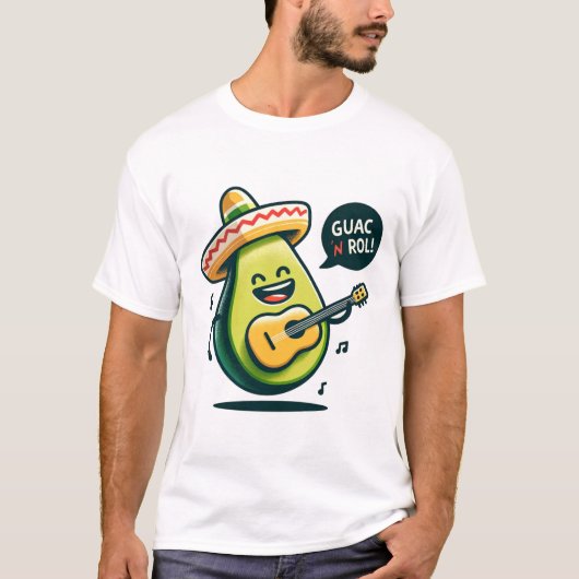 Muzikale avocado 'Guann' Roll T-shirt (Voorkant)