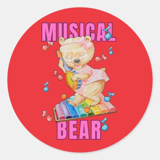 Muzikale Beer Sticker (Voorkant)