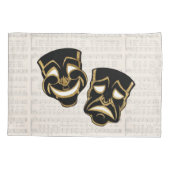 Muzikale Black & Gold Comedy en Tragedie Kussensloop (Achterkant)