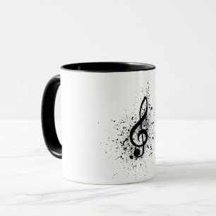 Muzikale bladmuziek muzieknoten patroon. Muziek Mok