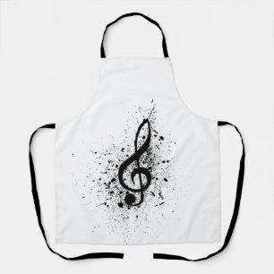 Muzikale bladmuziek muzieknoten patroon. Muziek Schort