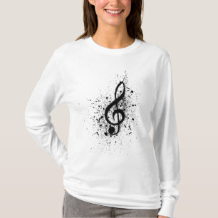 Muzikale bladmuziek muzieknoten patroon. Muziek T-shirt