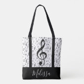 Muzikale boodschappentas tote bag (Achterkant)
