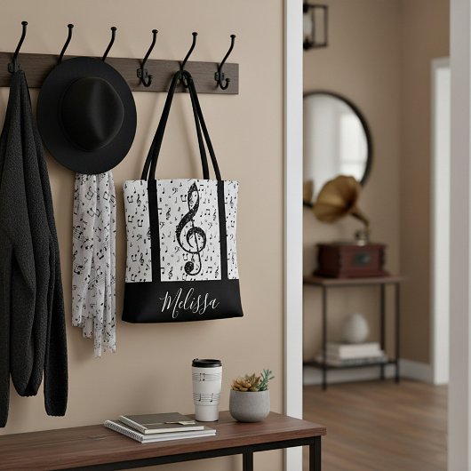 Muzikale boodschappentas tote bag