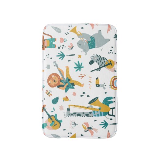 Muzikale bosdieren badmat (Voorkant Verticaal)