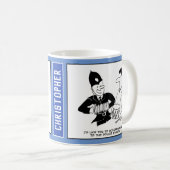 Muzikale Britse politieman met accordeon. grappig Koffiemok (Voorkant rechts)