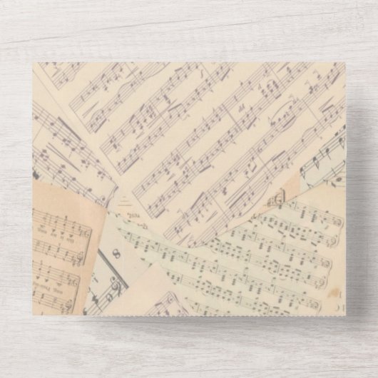 muzikale bruiloft all in one uitnodiging (Achterkant)